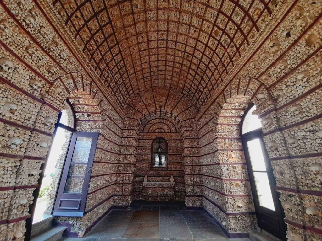 Neoclassical details meet macabre elements inside Faro’s Bone Chapel