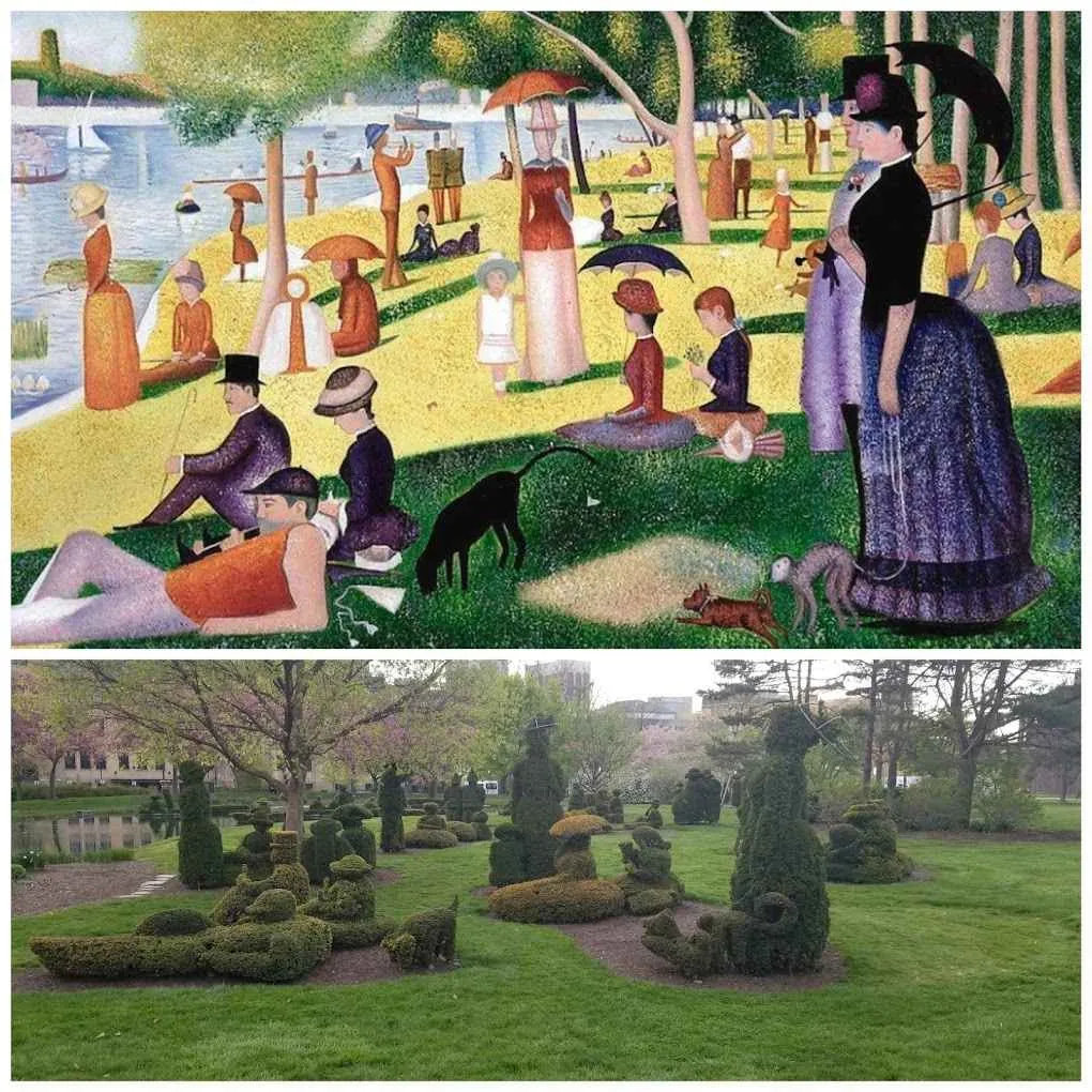 Ohio’s green sculptures inspired by Seurat’s art