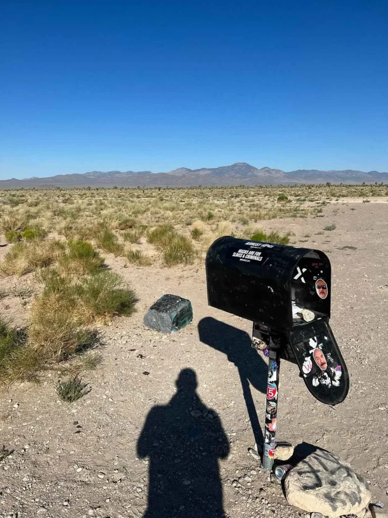 area 51 lonely black mailbox