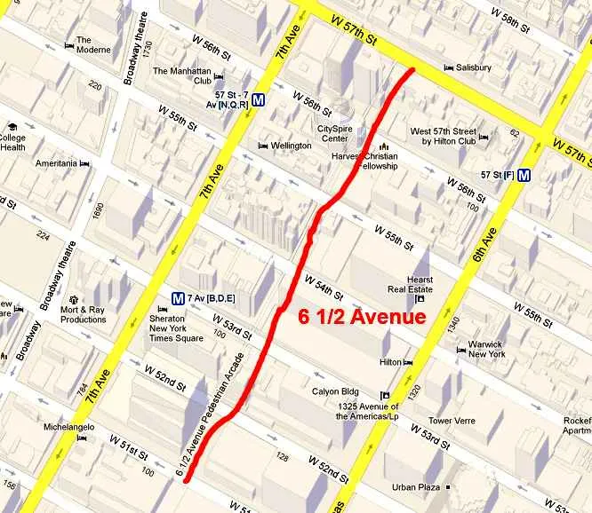 Hidden pedestrian path: 6 ½ Avenue
