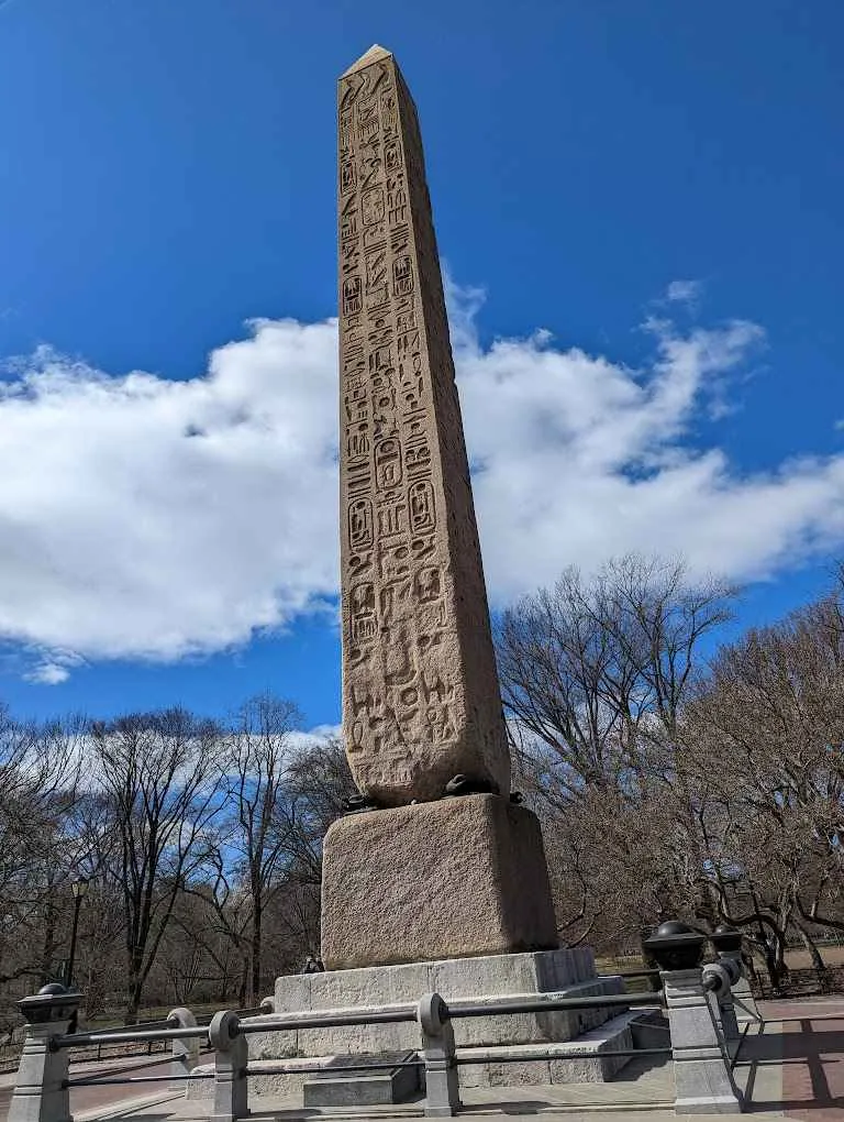 Cleopatra's Needle, an ancient Egyptian artifact in NYC