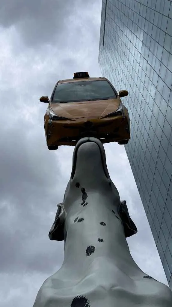 giant dog and taxi nyc