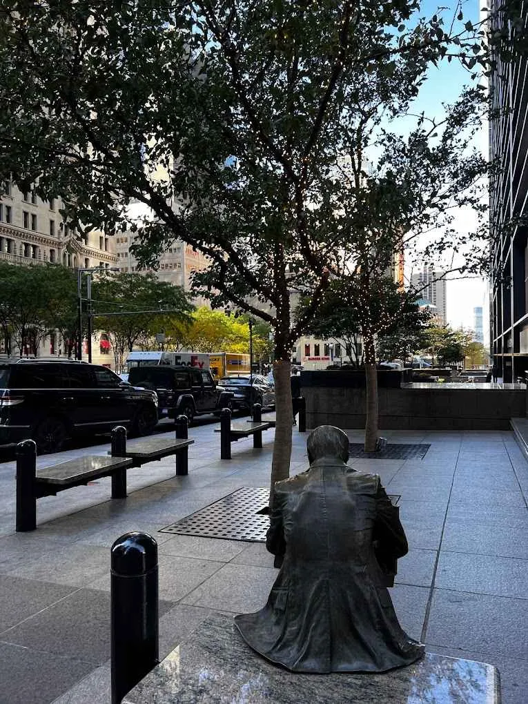 Double Check sculpture on Liberty Place, a symbol of resilience