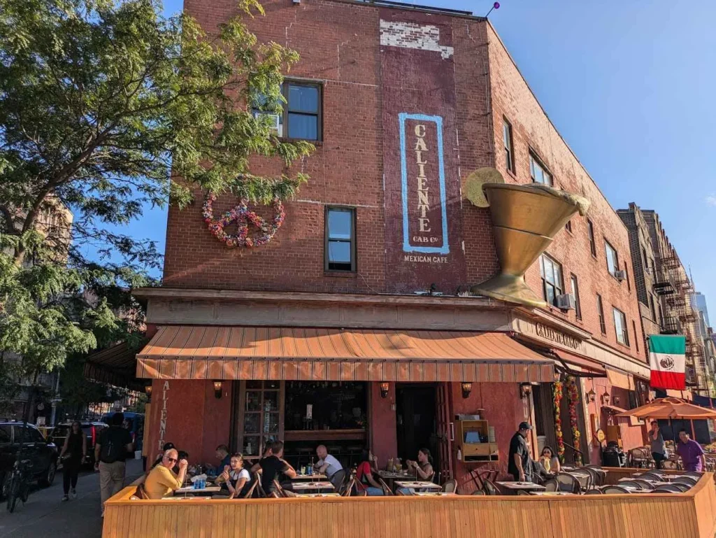 A margarita landmark outside Caliente Cab Co in NYC
