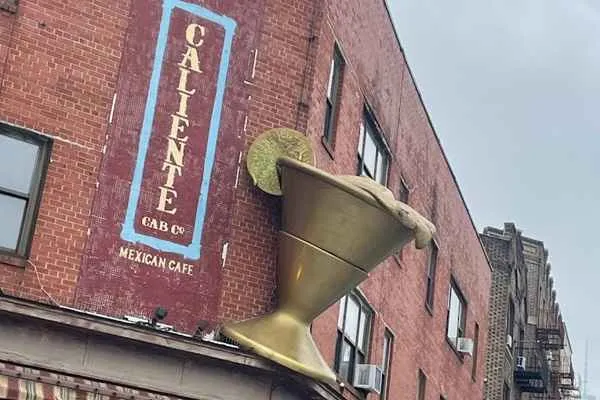 The six-foot frozen margarita sculpture at Caliente Cab Co