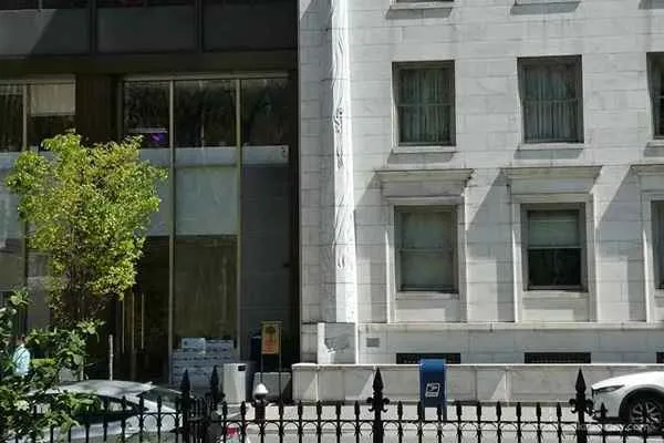 A 38-foot column memorializes the Holocaust at Madison Avenue