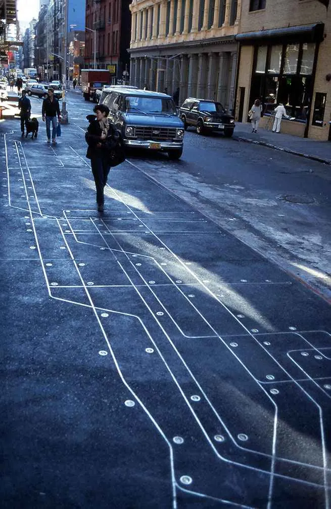 The Subway Map Etched into the Pavement in SoHo