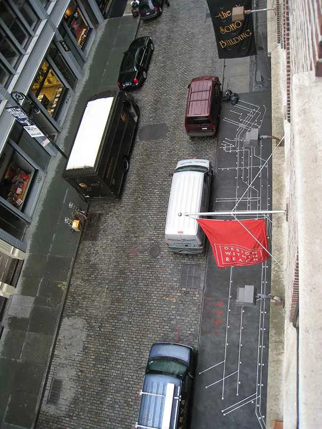 SoHo’s Sidewalk Featuring a Built-In Subway Map