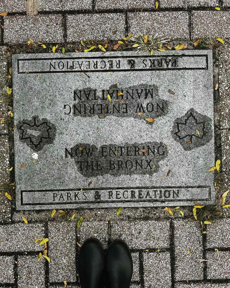 stranger border between the bronx and manhattan plaque