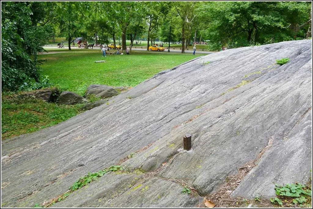 eyelevel view of the bolt on the bedrock slab