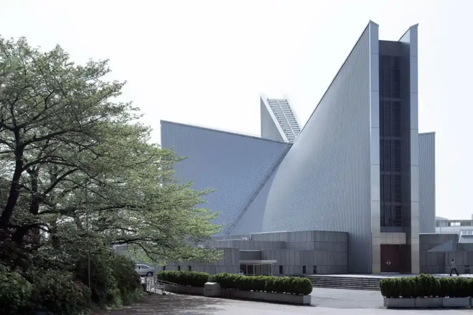 Tokyo Cathedral's unique hyperbolic paraboloid shells.