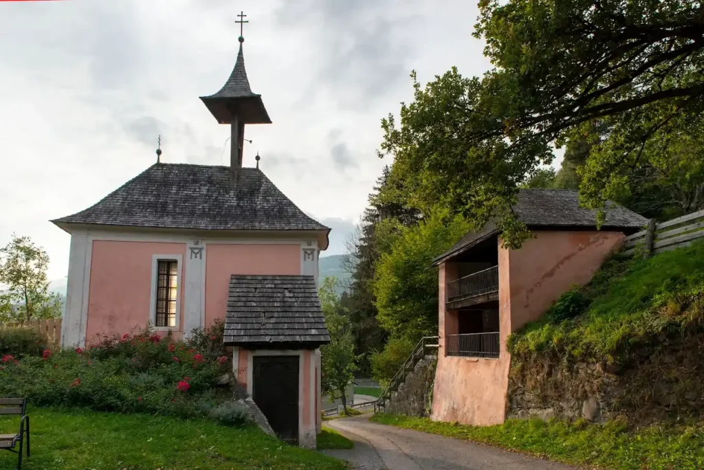 Sunset at the Divided Church of Gmund