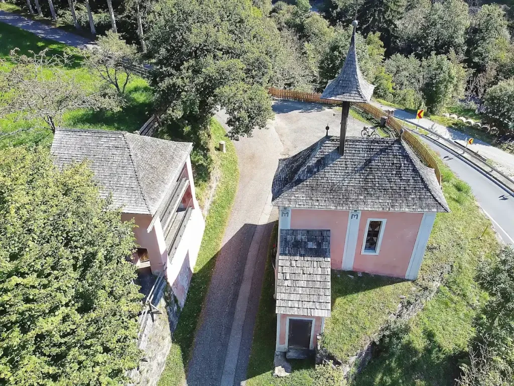 aerial view of the divided church of Gmund