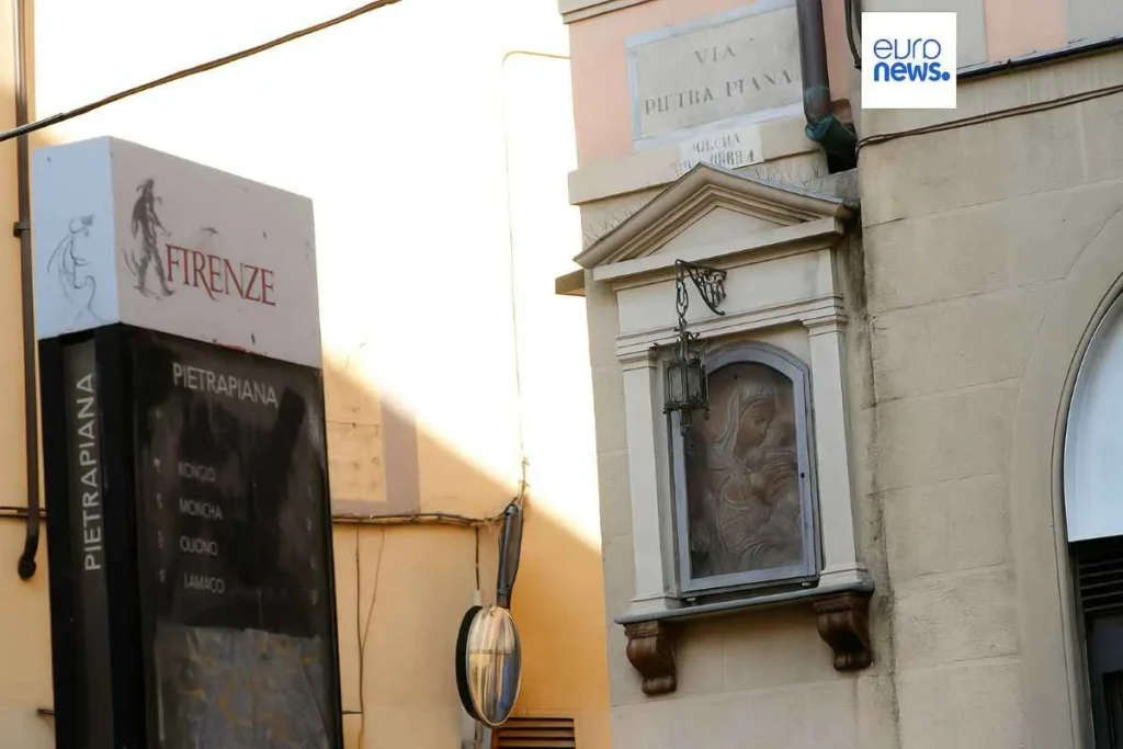 The Madonna of Via Pietrapiana seen from across the street