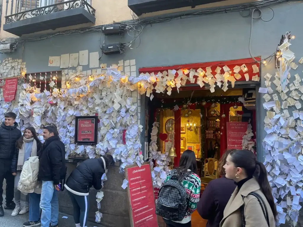 People lining up to leave their wish at the wish shop