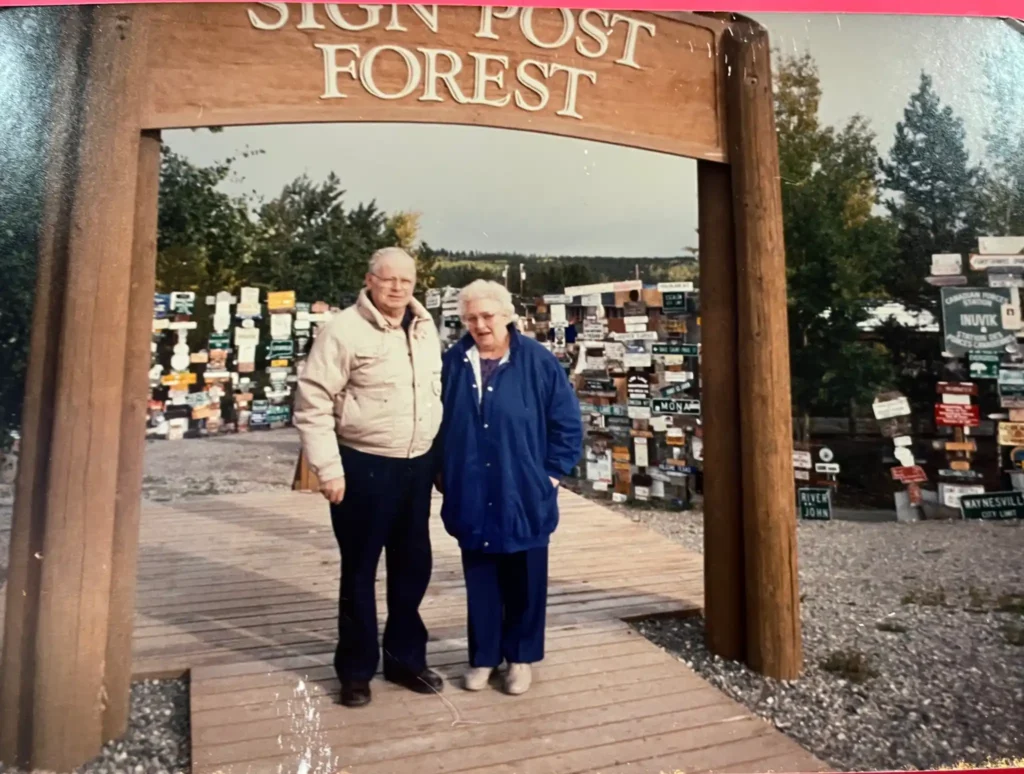 Carl and Eleonor in 1992 at the Sign Post Forest